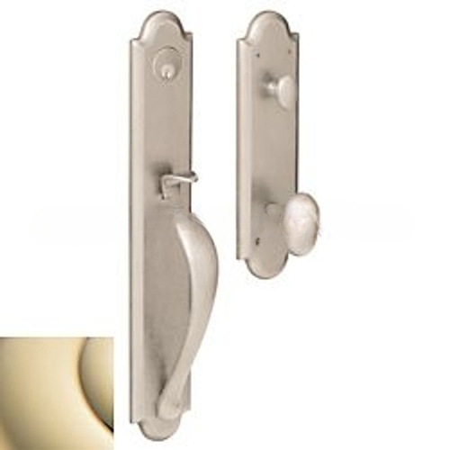 Knob Full Dummy Boulder Full Escutcheon Handleset Lifetime Brass Finish