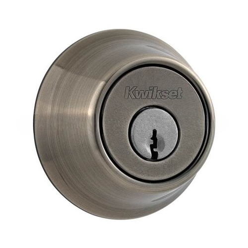 Single Cylinder Deadbolt with New Chassis with RCAL Latch and RCS Strike Antique Nickel Finish