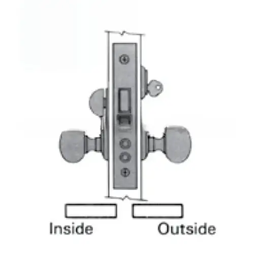 Right Hand Entry / Apartment Lever x Lever 1-1/2" Backset Mortise Lock Body Matte Antique Nickel Finish