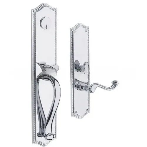 Bristol Left Hand Full Dummy Mortise Lock Trim Blank Plates Bright Chrome Finish