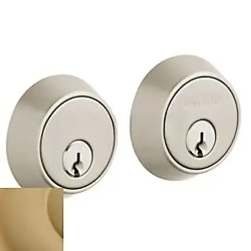 Contemporary 1-5/8" Double Cylinder Deadbolt Vintage Brass Finish