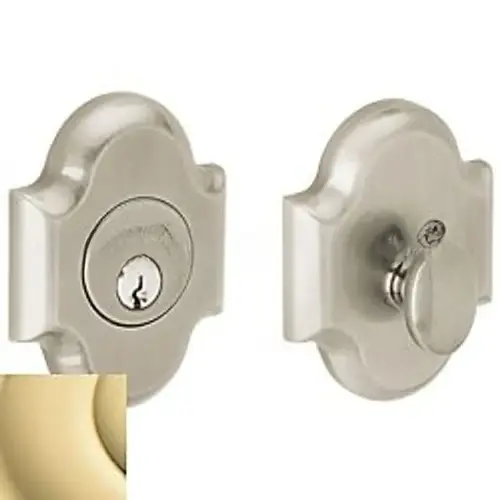 Boulder Arched Single Cylinder Deadbolt Unlacquered Brass Finish