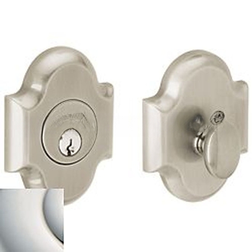 Boulder Arched Single Cylinder Deadbolt Lifetime Bright Nickel Finish