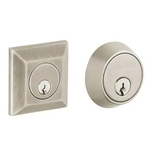 Cody Squared Double Cylinder Deadbolt Lifetime Satin Nickel Finish