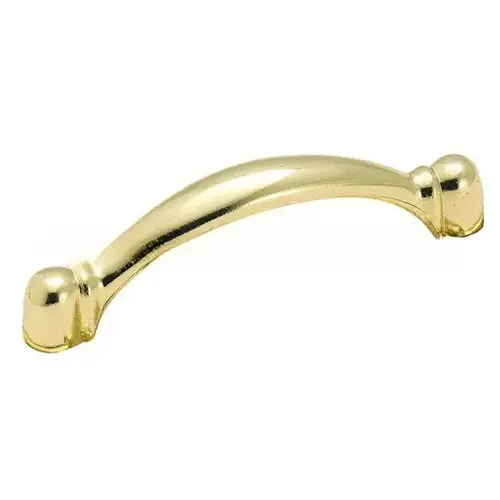 Curved Kitchen Cabinet Drawer Pull 3" Center To Center For Kitchen And Bathroom Hardware Polished Brass