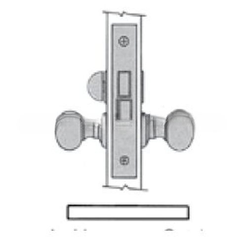 Left Hand Narrow Interior Privacy Lever x Lever 1-1/2" Backset Mortise Lock Body Lifetime Satin Nickel Finish