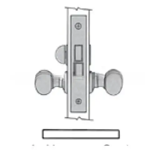 Right Hand Narrow Interior Privacy Lever x Lever 1-1/2" Backset Mortise Lock Body Antique Brass Finish