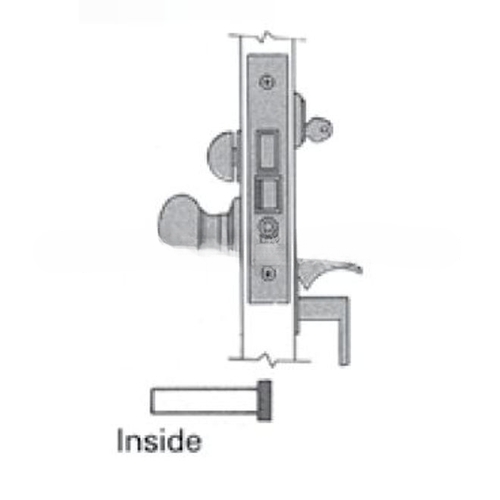 Left Hand Emergency Egress Entry Handleset by Knob 2-3/4" Backset Mortise Lock Body Less Strike Lifetime Bright Nickel Finish