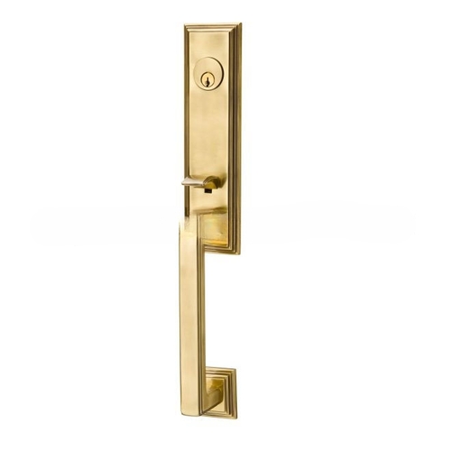 Turino Right Hand 2-3/8" Or 2-3/4" Backset Double Cylinder Wilshire Tubular Handleset, French Antique Brass Finish