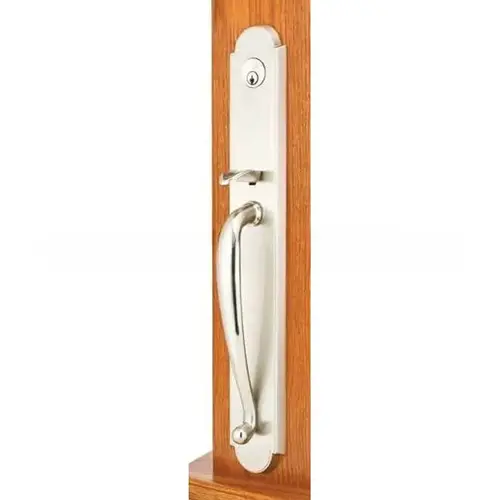 Cortina Right Hand 2-3/8" Or 2-3/4" Backset Single Cylinder Wilmington Tubular Handleset, Satin Nickel Finish