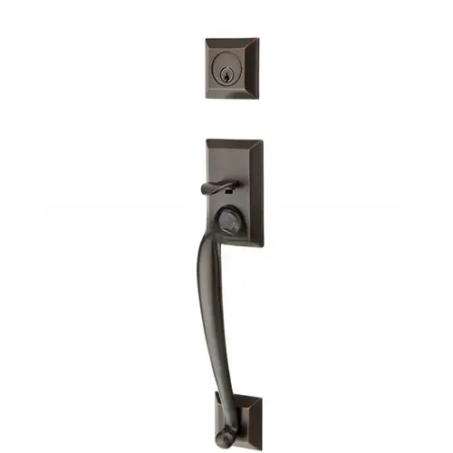 Ice White 2-3/8" Or 2-3/4" Backset Single Cylinder Franklin Tubular Handleset, Oil Rubbed Bronze Finish