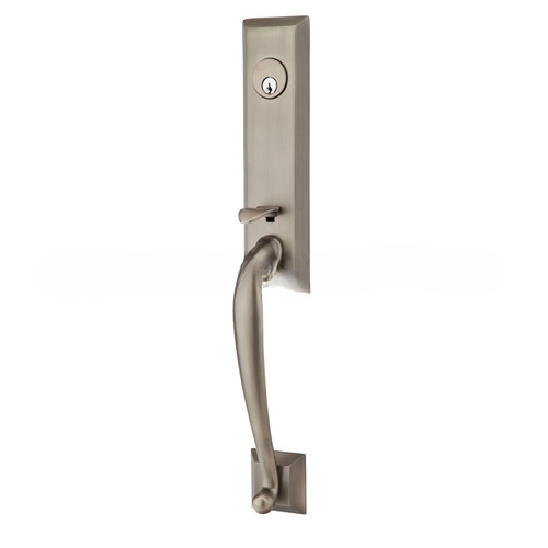 Coventry Right Hand 2-3/8" Or 2-3/4" Backset Single Cylinder Adams Tubular Handleset, Antique Nickel Finish