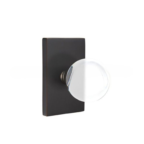 Bristol Knob Passage with Modern Rectangular Rose Oil Rubbed Bronze Finish