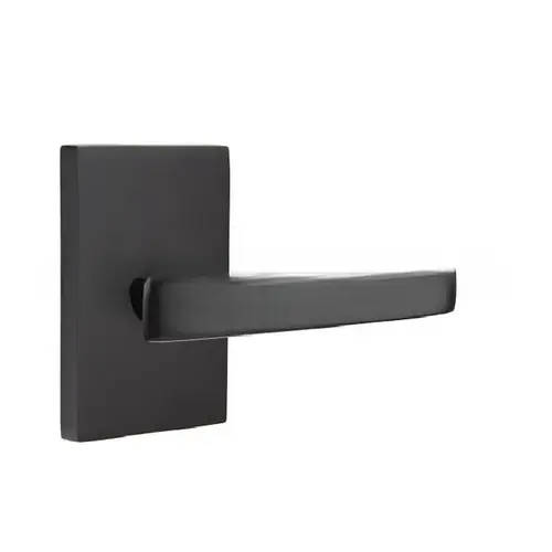 Geneva Lever Dummy Pair With Modern Rectangular Rose Flat Black Finish