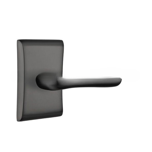 Basel Lever Right Hand Passage with Neos Rose Flat Black Finish