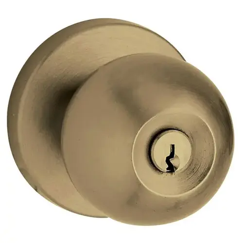 5216 Thick Door Contemporary Knob Emergency Egress Keyed Entry Antique Brass Finish