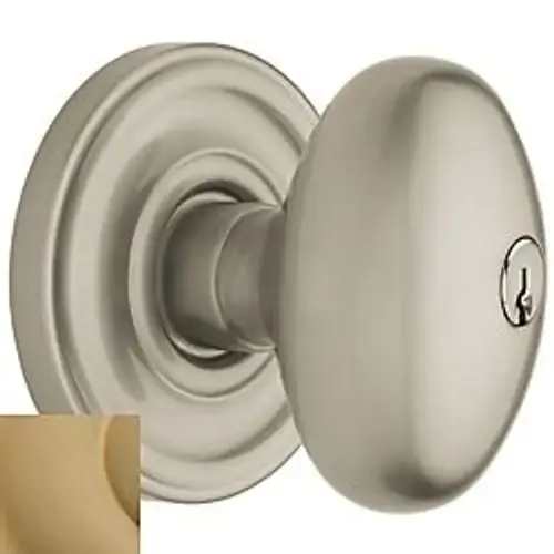 5225 Egg Knob Emergency Egress Keyed Entry Vintage Brass By Satin Black Finish