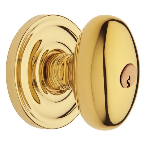 5226 Thick Door Egg Knob Full Dummy Lifetime Brass Finish