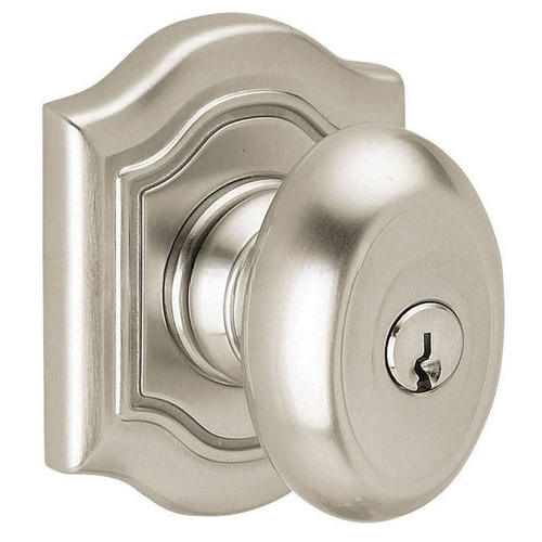 5238 Thick Door Bethpage Knob Emergency Egress Keyed Entry Lifetime Satin Nickel Finish