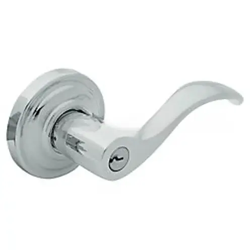 5256 Thick Door Wave Lever Full Dummy Bright Chrome Finish