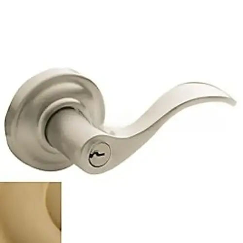 Right Hand 5255 Thick Door Wave Lever Emergency Egress Keyed Entry Vintage Brass Finish