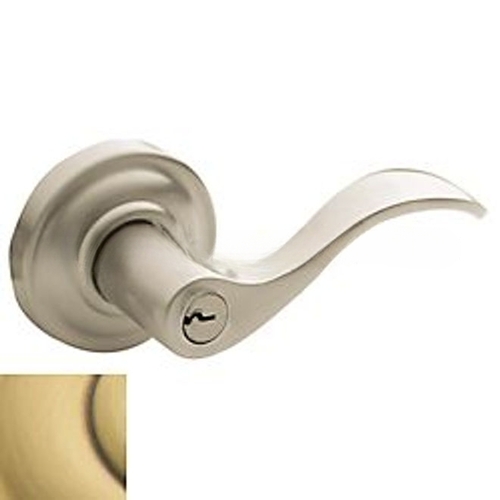 Left Hand 5255 Thick Door Wave Lever Emergency Egress Keyed Entry Satin Brass With Brown Finish