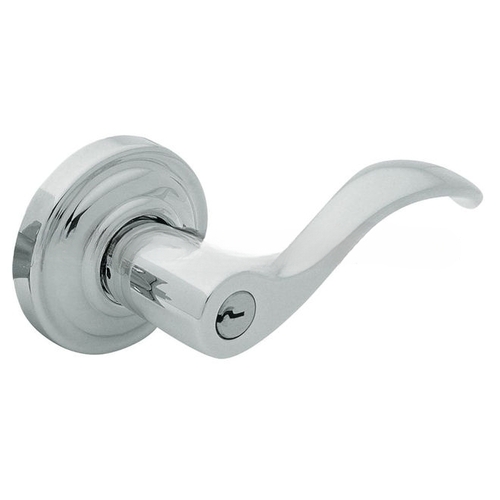 Right Hand 5259 Thick Door Wave Lever Standard Keyed Entry Bright Chrome Finish