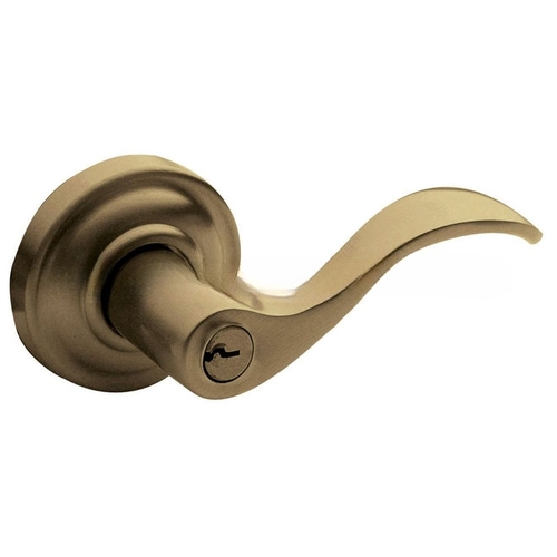 Left Hand 5259 Thick Door Wave Lever Standard Keyed Entry Antique Brass Finish