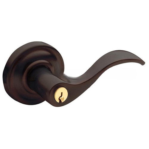 Left Hand 5259 Thick Door Wave Lever Standard Keyed Entry Venetian Bronze Finish