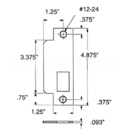 Right Hand ASA Strike For 2-3/4" Backset Latch Only Lifetime Brass Finish