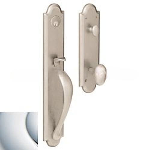 Knob Full Dummy Boulder Full Escutcheon Handleset Bright Chrome Finish