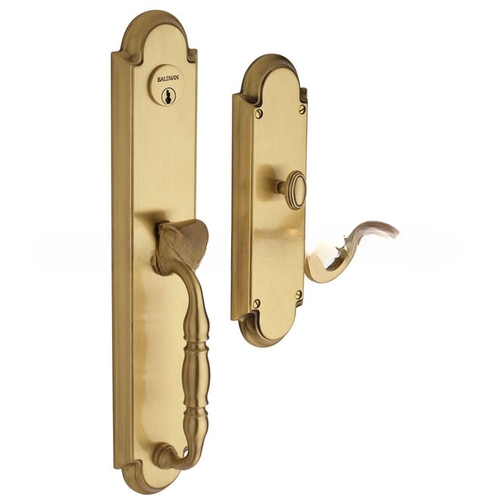 Left Hand Hamilton Full Dummy Mortise Trim Satin Brass With Brown Finish