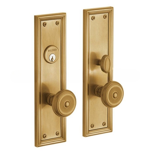 Nashville Double Cylinder Entry Mortise Trim Vintage Brass Finish