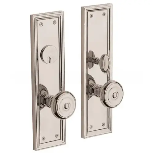 Nashville Double Cylinder Entry Mortise Trim Lifetime Bright Nickel Finish