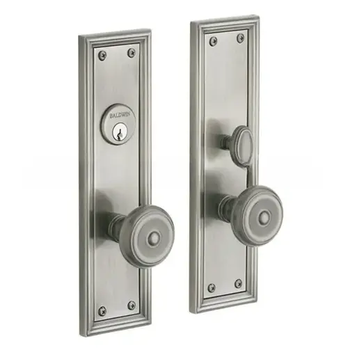 Nashville Double Cylinder Entry Mortise Trim Lifetime Satin Nickel Finish