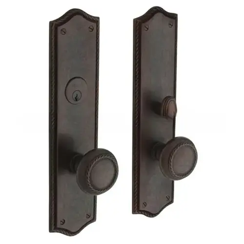 Barclay Double Cylinder Entry Mortise Trim Distressed Oil Rubbed Bronze Finish