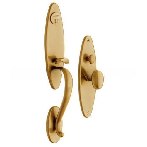 Springfield Double Cylinder Entry Mortise Trim Vintage Brass Finish