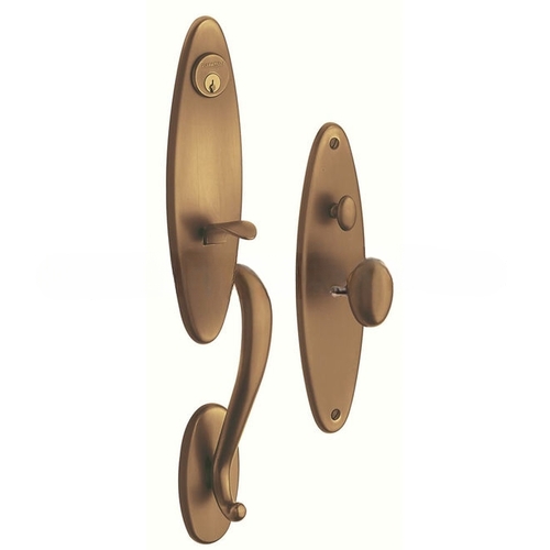 Springfield Full Dummy Mortise Trim Satin Brass With Brown Finish