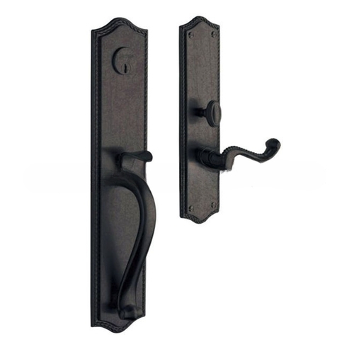 Bristol Right Hand Double Cylinder Entry Mortise Lock Trim Distressed Oil Rubbed Bronze Finish