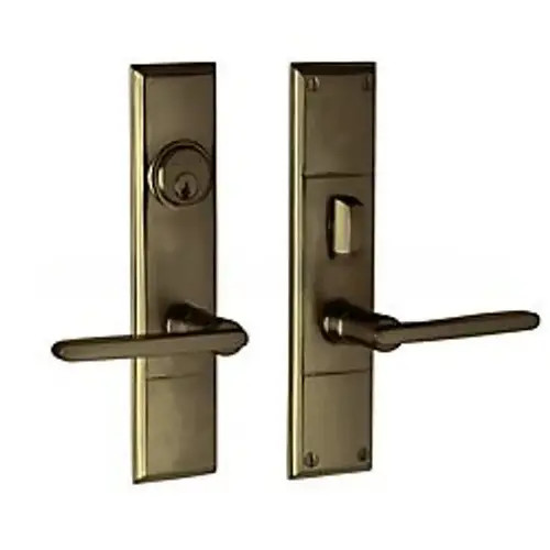 Houston Full Dummy Mortise Lock Trim Blank Plates Antique Brass Finish