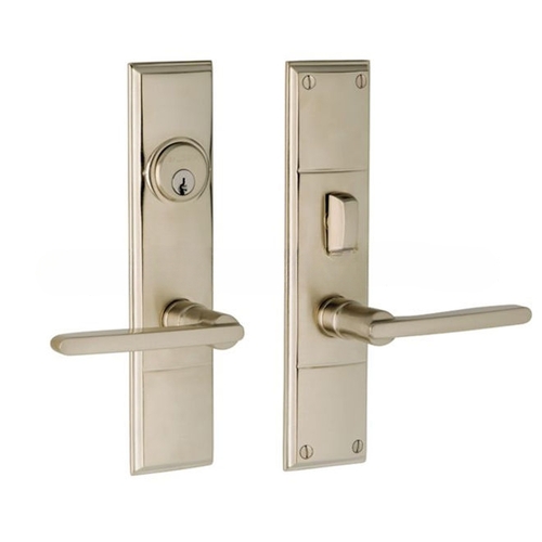 Houston Double Cylinder Entry Mortise Lock Trim Lifetime Satin Nickel Finish