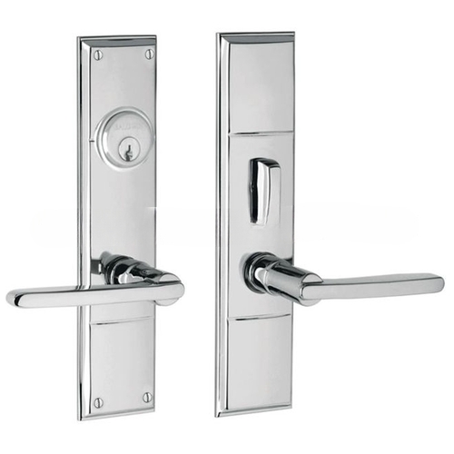 Houston Double Cylinder Entry Mortise Lock Trim Bright Chrome Finish