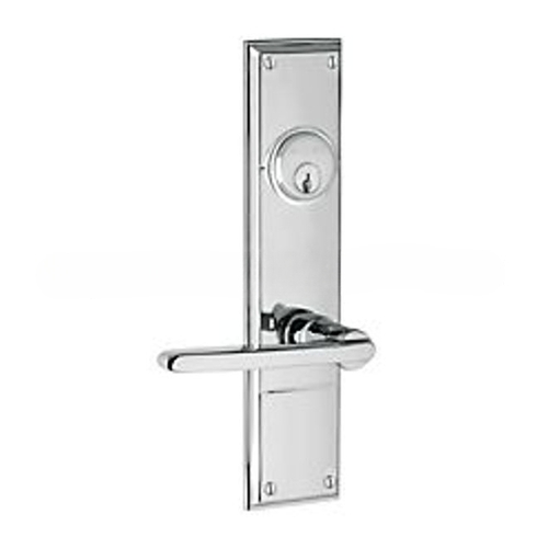 Houston Left Hand Dummy Exterior Mortise Lock Trim Bright Chrome Finish