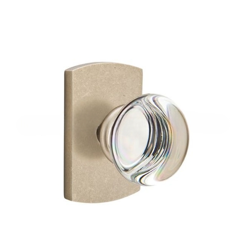 Providence Crystal Knob Privacy with Style # 4 Rose Tumbled White Bronze Finish