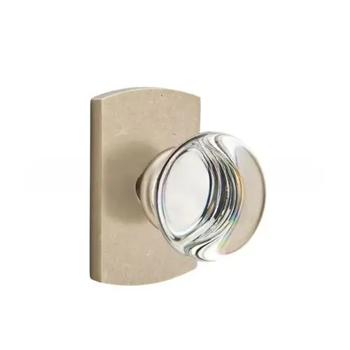 Providence Crystal Knob Passage with Style # 4 Rose Tumbled White Bronze Finish