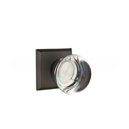 Providence Crystal Knob Passage with Style # 6 Rose Flat Black Finish