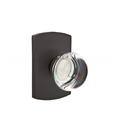 Providence Crystal Knob Privacy with Style # 4 Rose Flat Black Finish