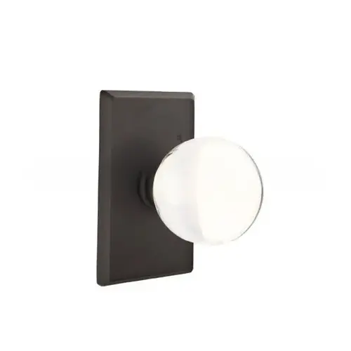 Bristol Knob Privacy With Style # 3 Rose Flat Black Finish