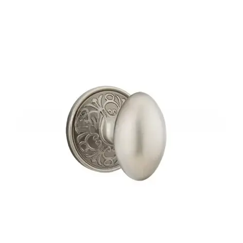 Egg Knob Passage With Lancaster Rose Antique Nickel Finish