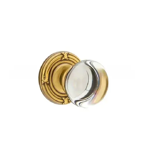 Providence Crystal Knob Clear Passage With Ribbon And Reed Rose French Antique Brass Finish